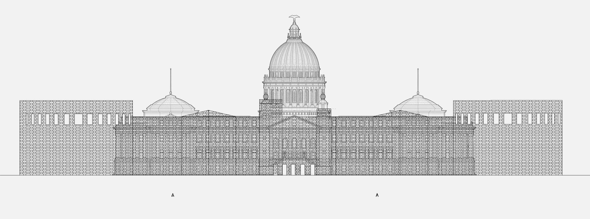 Opposite Office Proposes Protecting the US Capitol with a Decorative Brick Wall