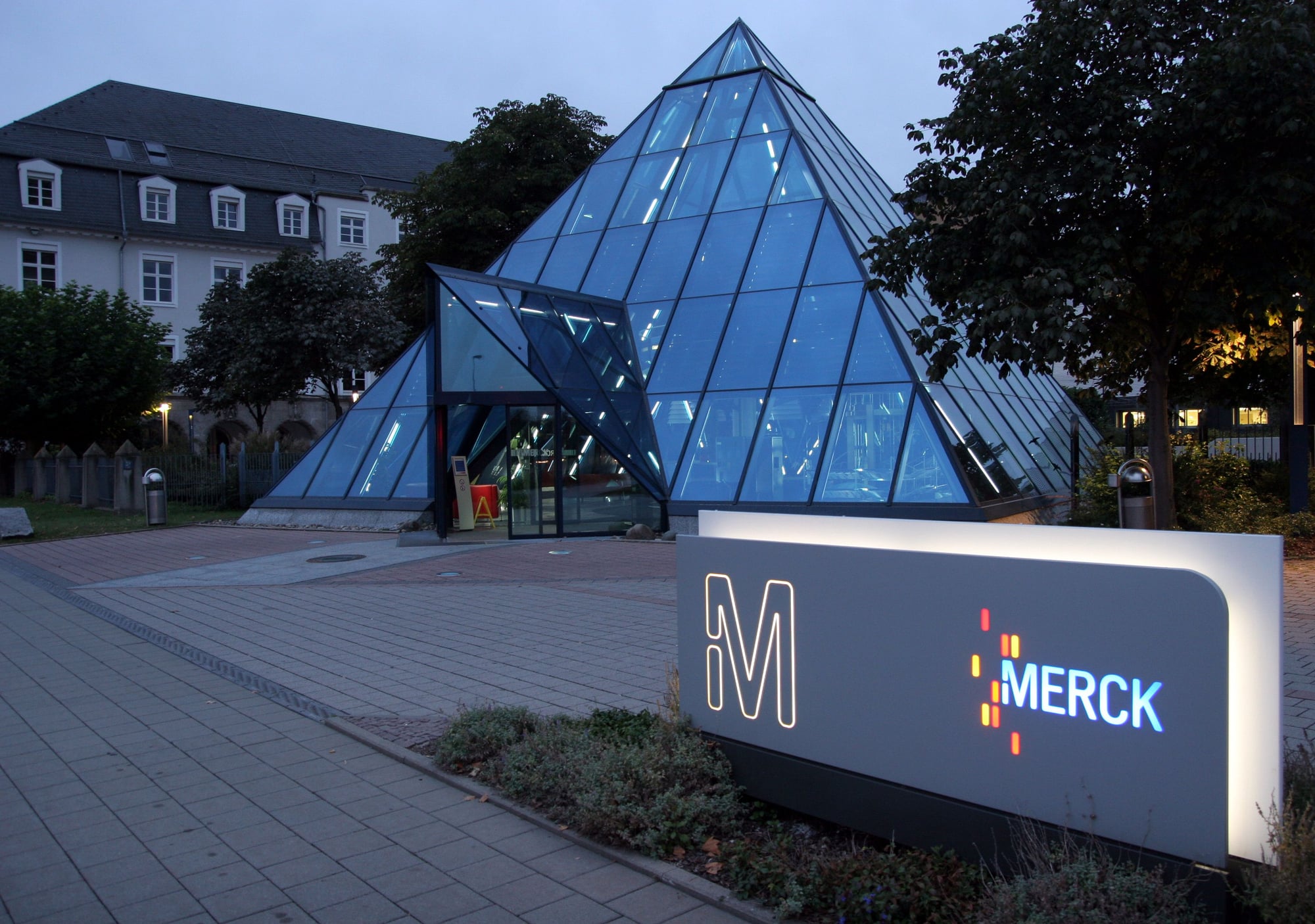 Exterior view of the Merck & Co. headquarters. 