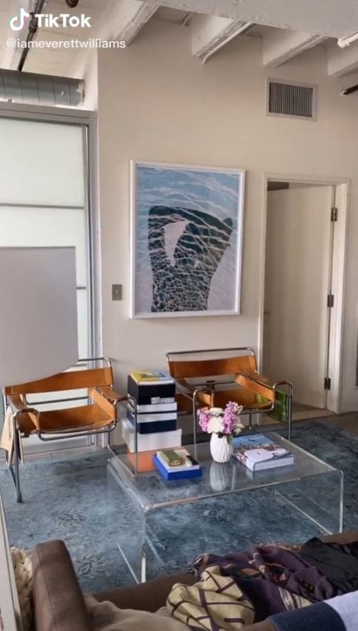 Cozy midcentury modern living area inspo, as seen on TikTok