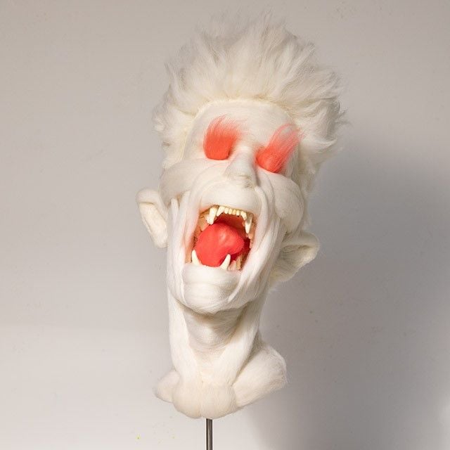Somewhat frightening jackal-toothed sculpture by artist Salman Khoshroo. 
