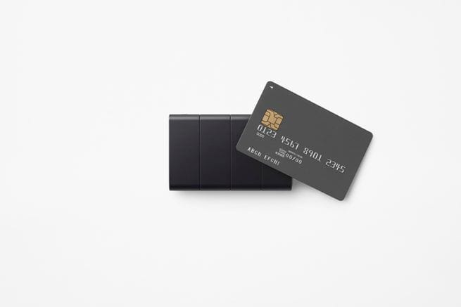 When fully folded up, Nendo's Slide-phone is about the same size as a credit card.