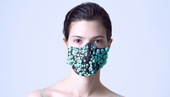 Forward-thinking 3D printed face mask, available for free download as part of artist Miranda Marquez' 