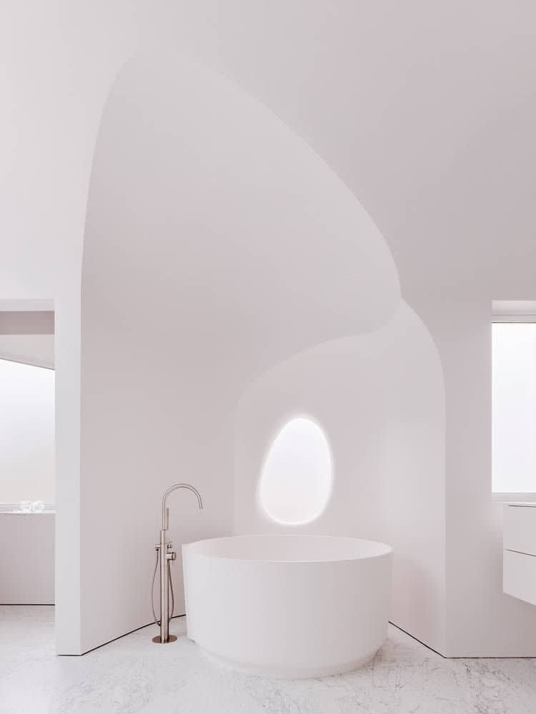 Cloud-like bathroom inside the OPA renovated 
