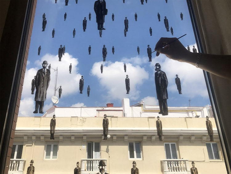 Breathtaking window art by Pejac, made as part of the street artist's quarantined-themed #StayArtHome movement. 