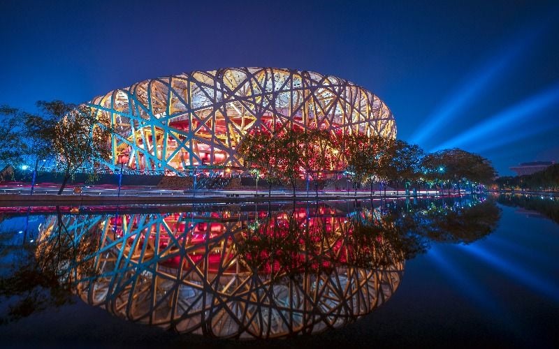 Beijing National Stadium at Night