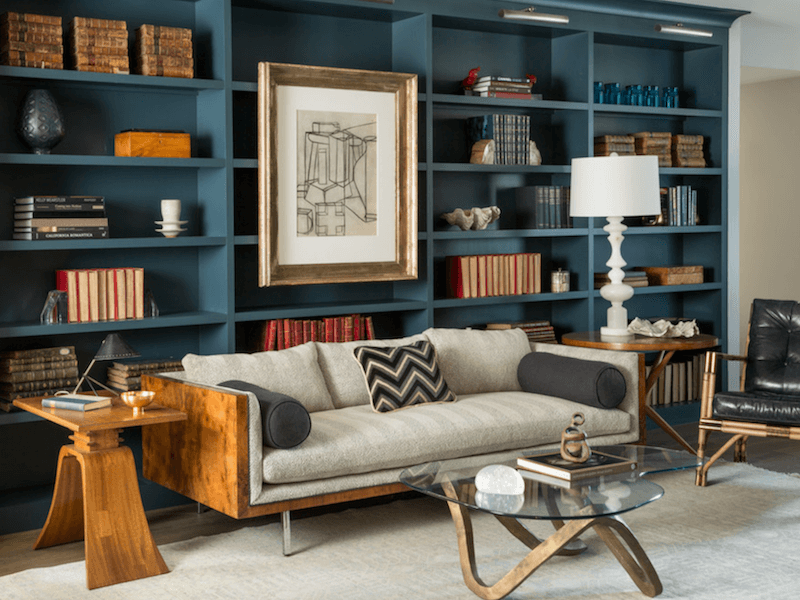 Home library space gives off a studious yet refined feeling.