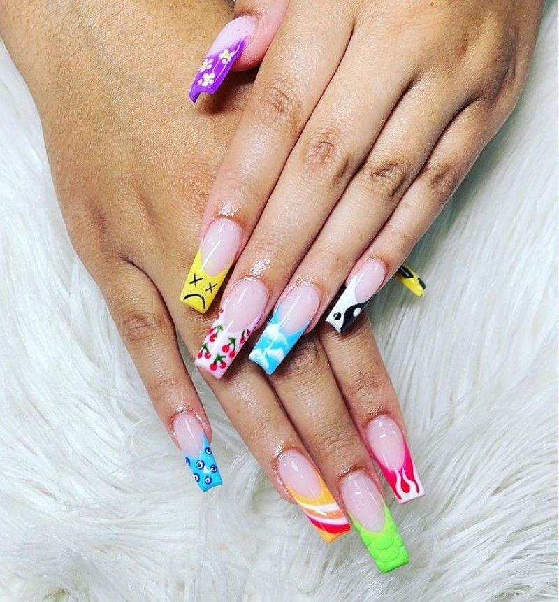 Playful nail art by Instagram user @top_nails_bar