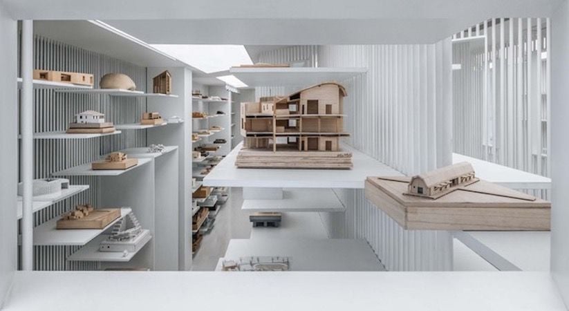 A futuristic museum of architectural miniatures by Wutopia Lab. 