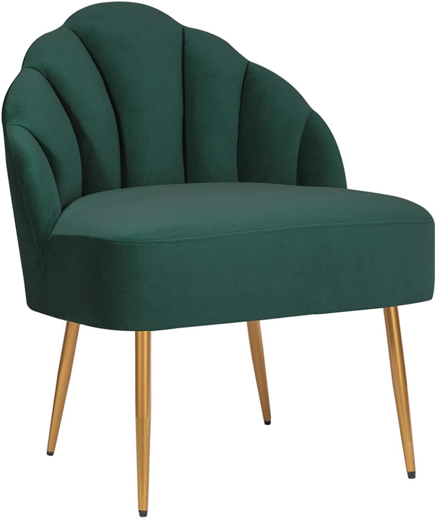 Sheena Glam Tufted Velvet Shell Chair, as featured in Amazon's 2021 Big Winter Sale.