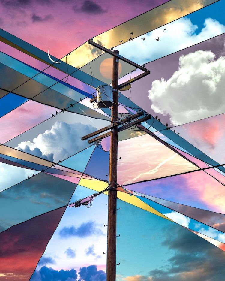 Breathtaking stained-glass like sky collage by artist Alex Hyner. 