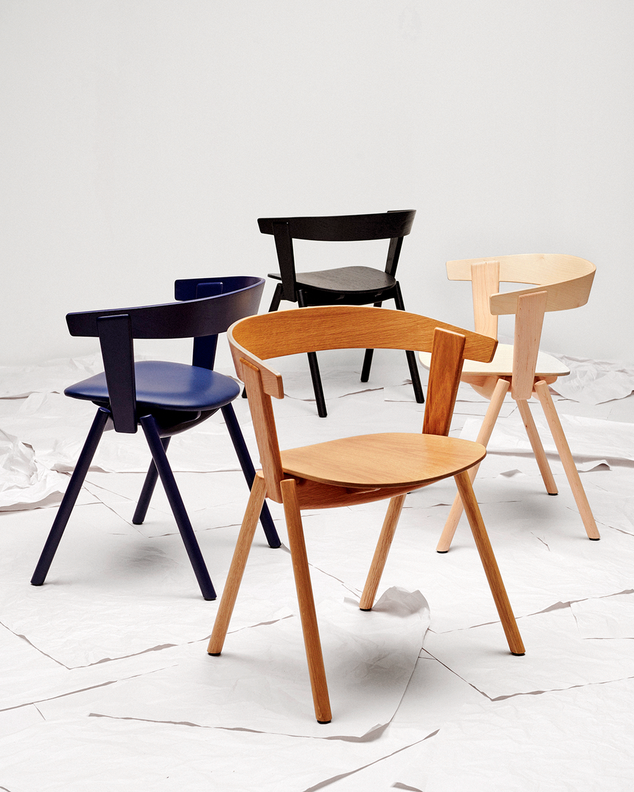 The stackable OS1 chair is a standout piece from Oku Space's debut furniture collection. 
