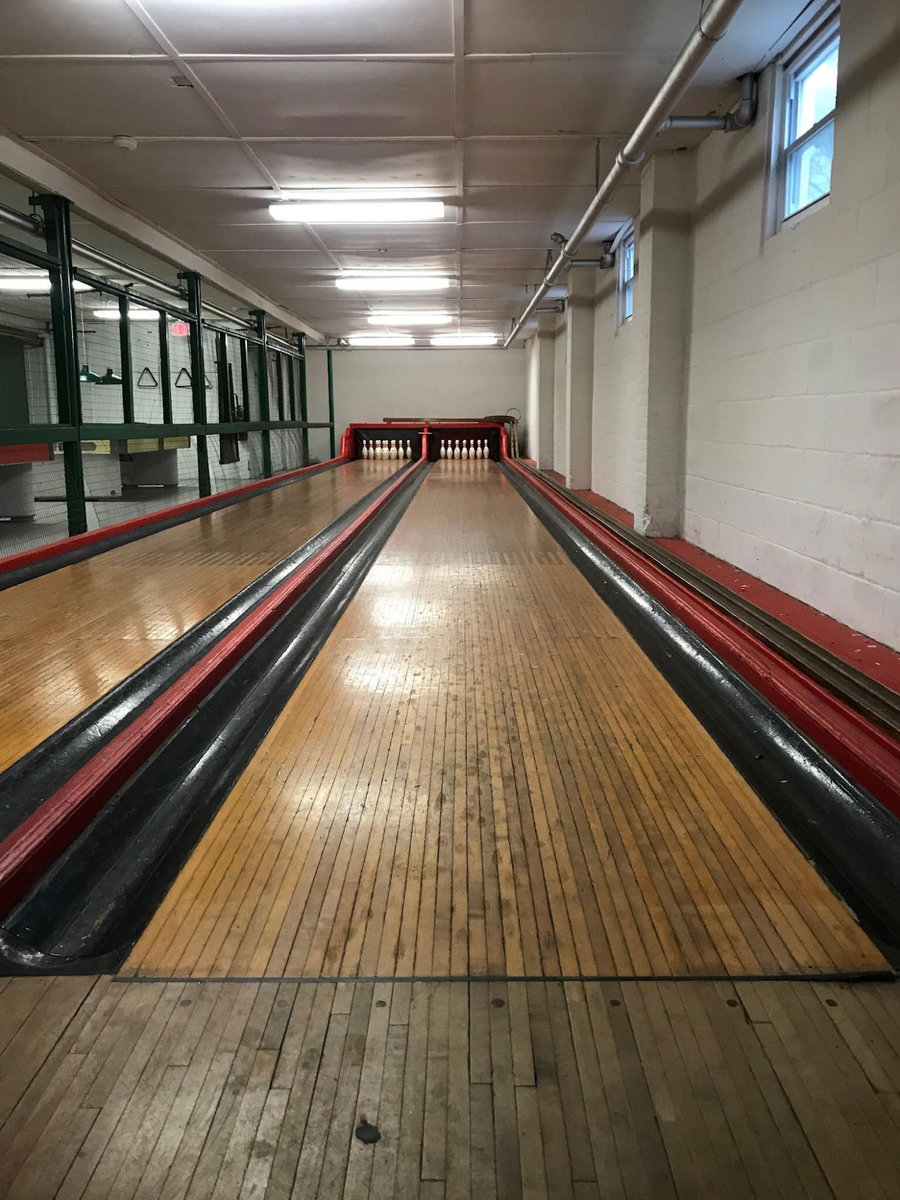 Before its renovation, the Bellport Bowling Alley was looking decidedly out-of-date. 