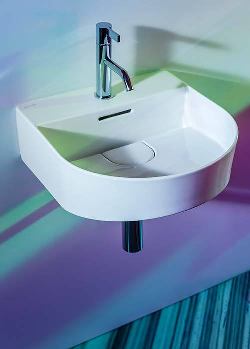 The bathroom sinks featured in the SONAR collection are surprisingly slim, thanks largely to their futuristic designs. 