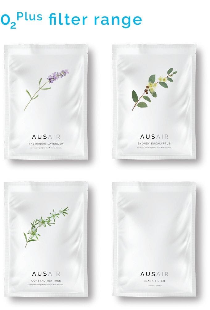 The AusAir's filters come in several pleasing natural scents to eliminate the stench of pollution. 