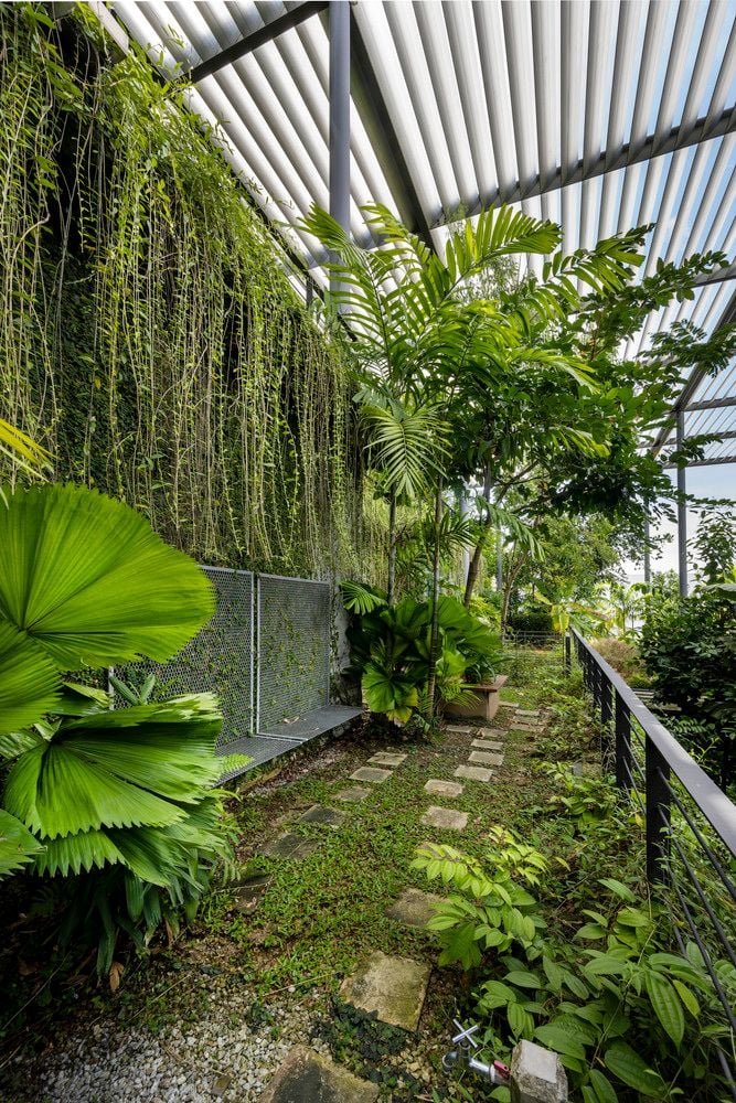 One of several lush courtyards present in Malaysia's new Factory in the Forest