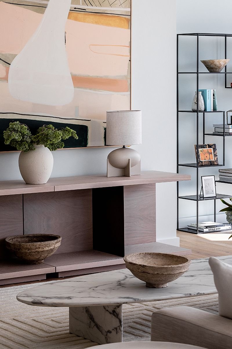 Modern living space inside a Frank Gehry-designed Prospect Place unit.