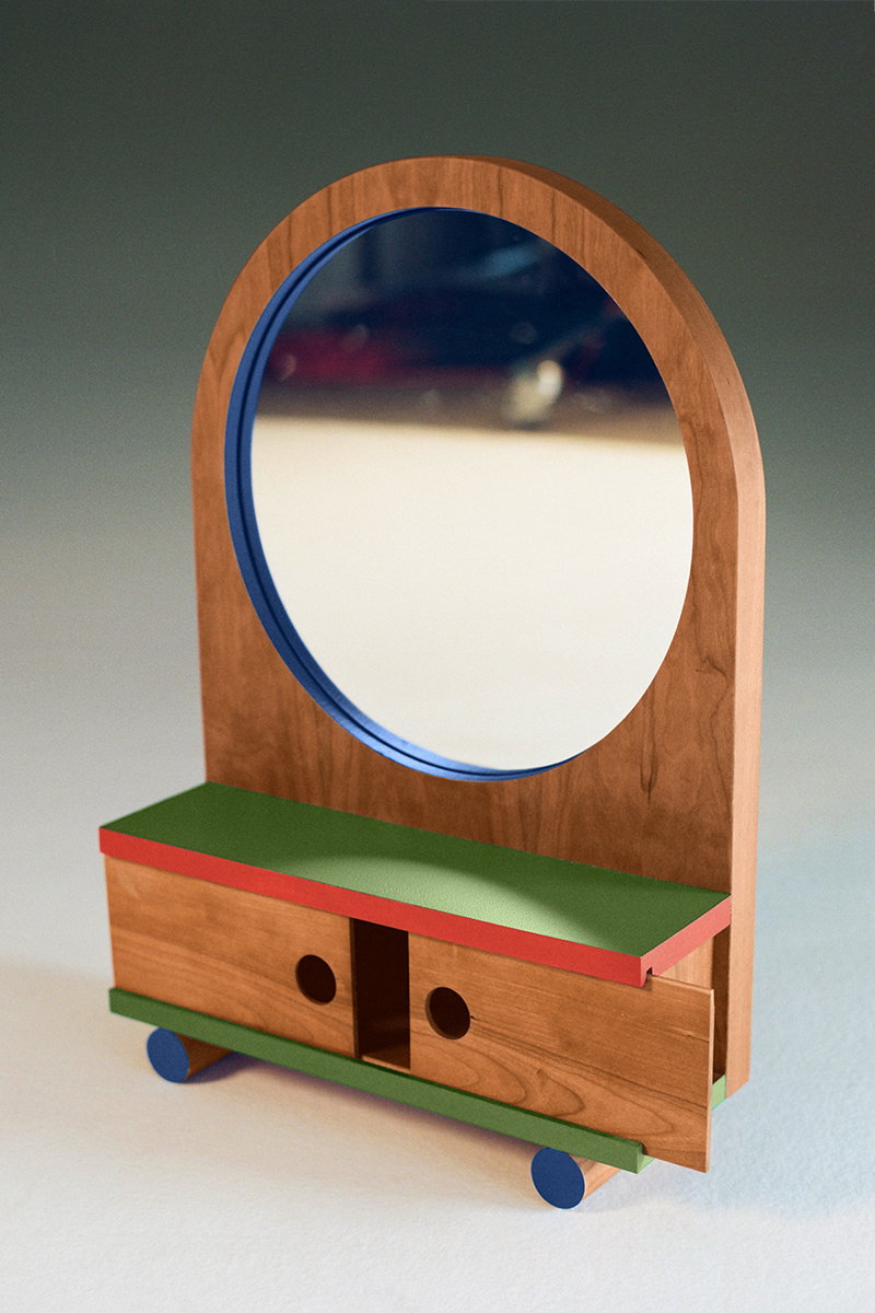 Adorable wooden mirror from Adi Goodrich's Sing Thing furniture brand. 