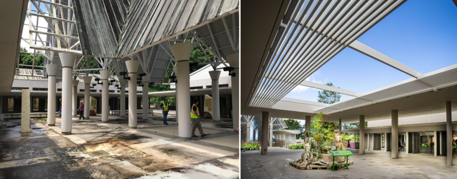 A look inside the El Portal Visitor Center both before and after Marvel's renovation.