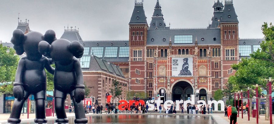 Exterior shot of the Rijksmuseum in Amsterdam. 