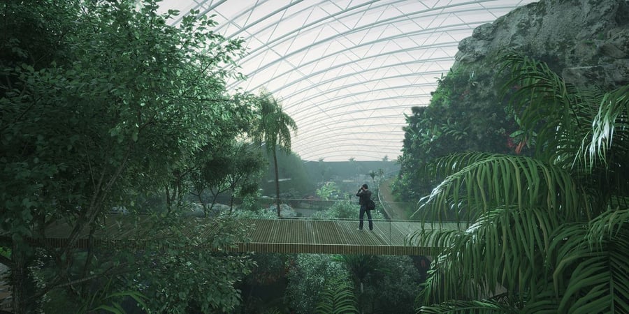 Interior renderings for Tropicalia Greenhouse, soon to be the world's largest single-dome greenhouse.