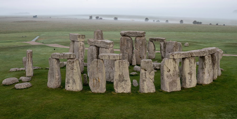 The iconic Stonehenge site in the rural United Kingdom. 