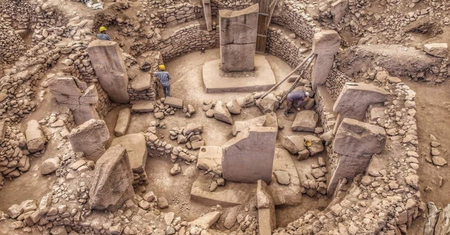 Göbekli Tepe, the site of an ancient Neolithic Temple in southeastern Anatolia, Turkey.