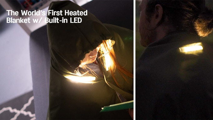 The V-Blanket comes equipped with built-in LED lights for added safety 