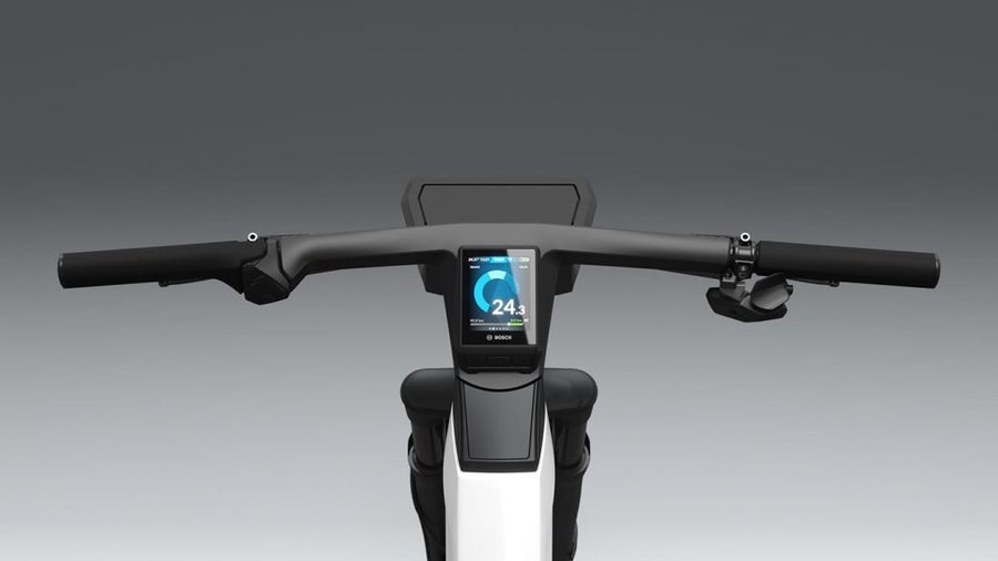 A small onboard computer can be controlled using the display in between the eBike's handlebars.