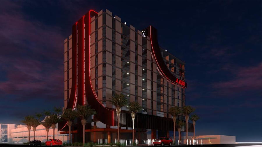 Renderings of the upcoming Atari Hotel in Phoenix, AZ 