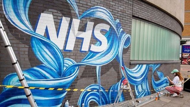 2020 NHS Mural by Roise Woods, painted on London's Burdett Road to thank the organization for their efforts in fighting COVID-19.