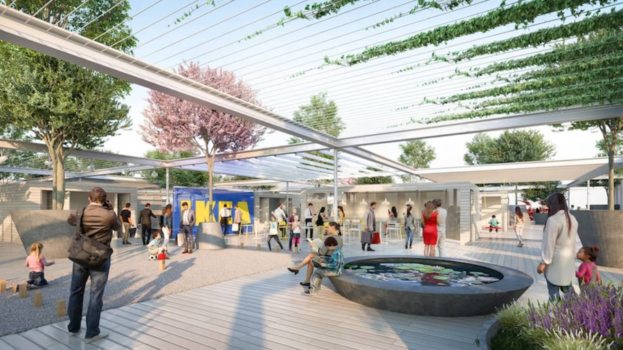 IKEA's new Vienna location will boast several outdoor terraces for gathering and relaxing.