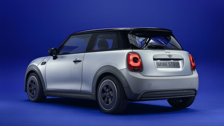 Rear view of the new MINI Strip, designed by fashion designer Paul Smith.