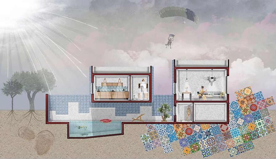 A drawing of Casa GAS shows exactly how the home's unique layout works. 