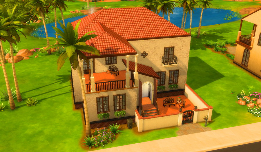 The Sims' Caliente Household boasts lots of terracotta and traditional Spanish-style architecture.
