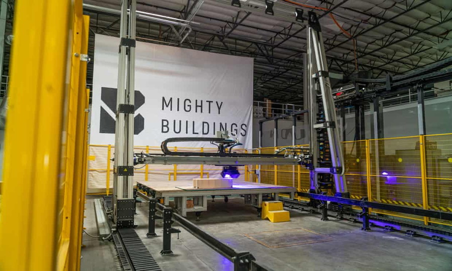 The components for all of Mighty Buildings' 3D Printed homes are made at production facilities like this one.