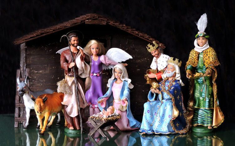 A Barbie-centric reimagining of the classic Christian Nativity Scene by artists Marianela Perelli and Emiliano Paolini