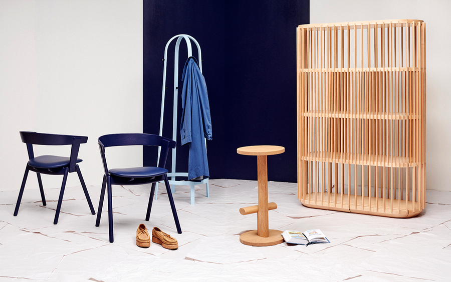 Minimalist timber pieces featured in Oku Space's debut furniture collection.