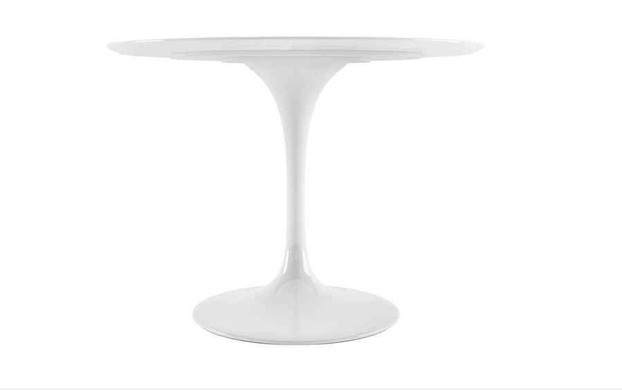 Sleek white Tulip Table from Modholic.