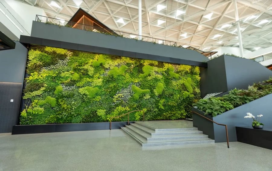 Living wall inside the Gensler-designed Nvidia Voyager HQ building. 