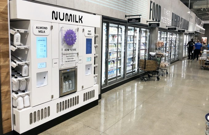 NuMilk kiosks allow grocery shoppers to make plant milk right there in the store.