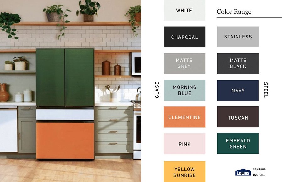 samsung bespoke fridge color panels