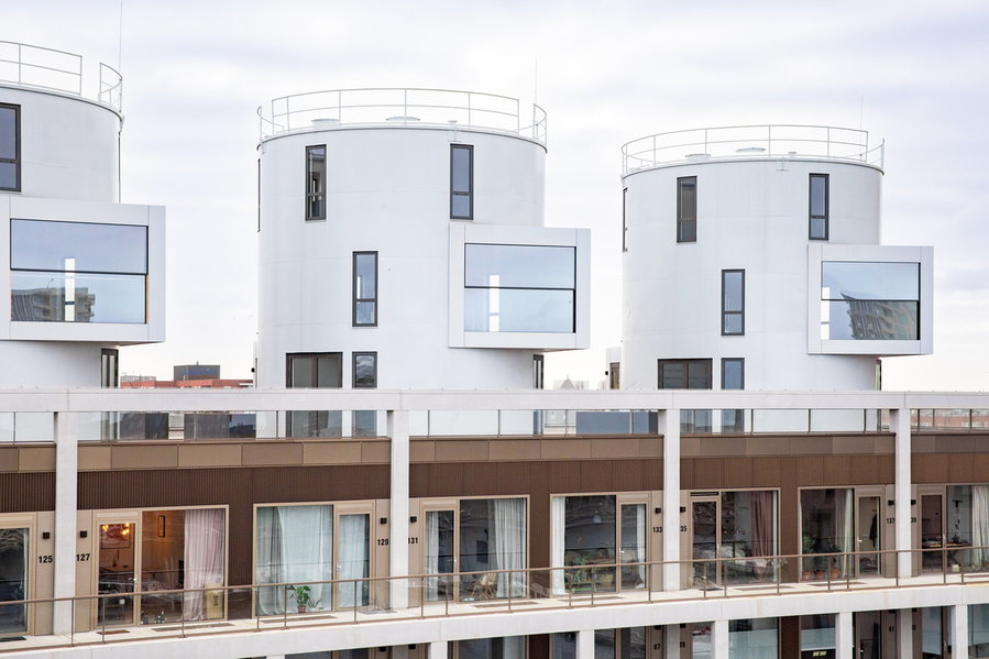 A closer look at the wine silos LEVs architecten converted into luxurious rooftop homes.