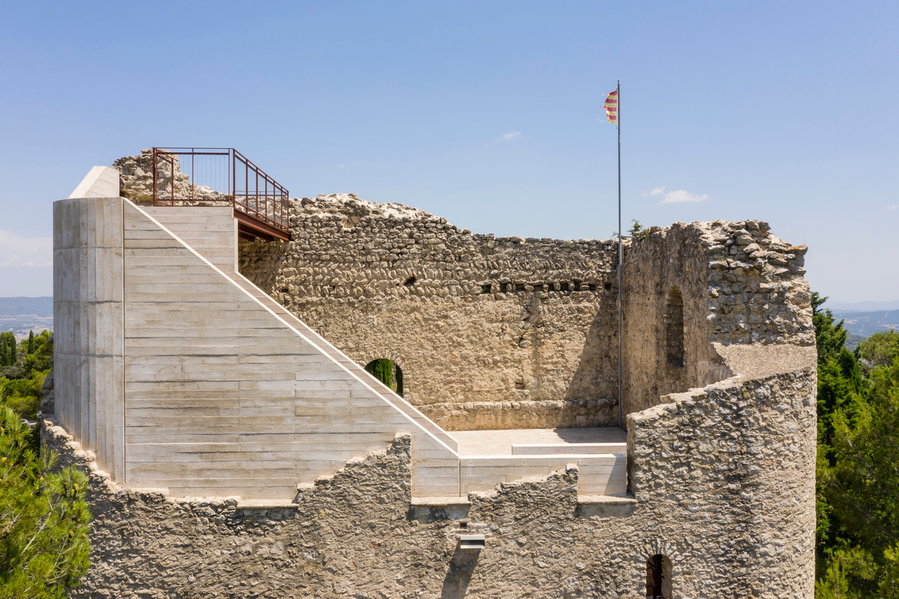 Modern staircases from architect Meitxell Inaraja turn Italy's historic Castell de la Tossa into an incredible lookout point. 