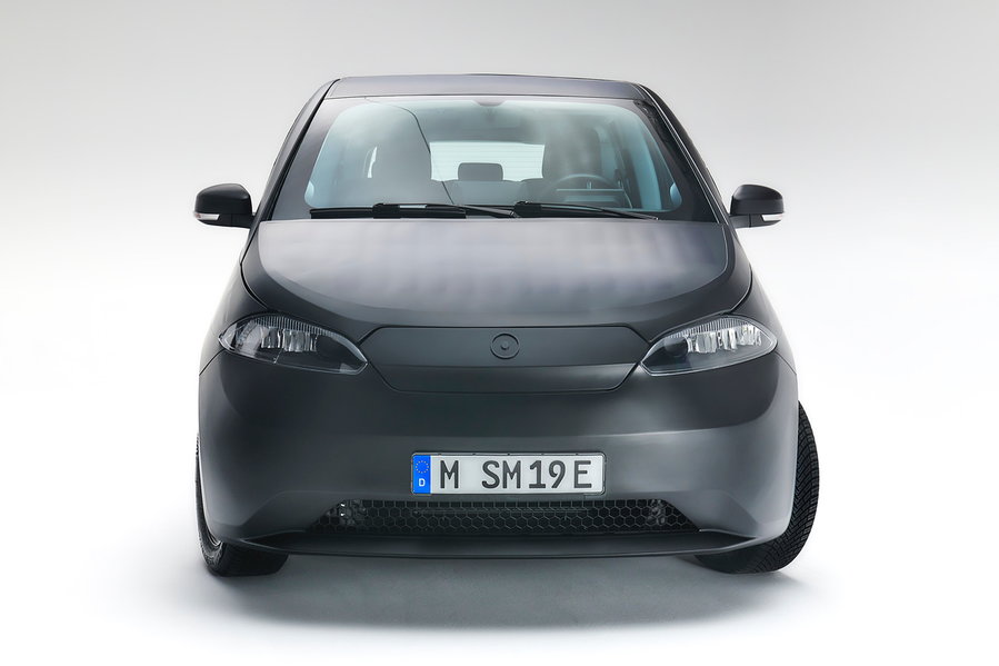 Front view of Sono Motors' second-generation Sion Solar electric car.
