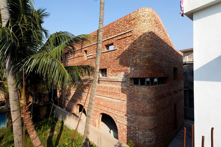 Back wall of the Abin Design Studio-designed brick 