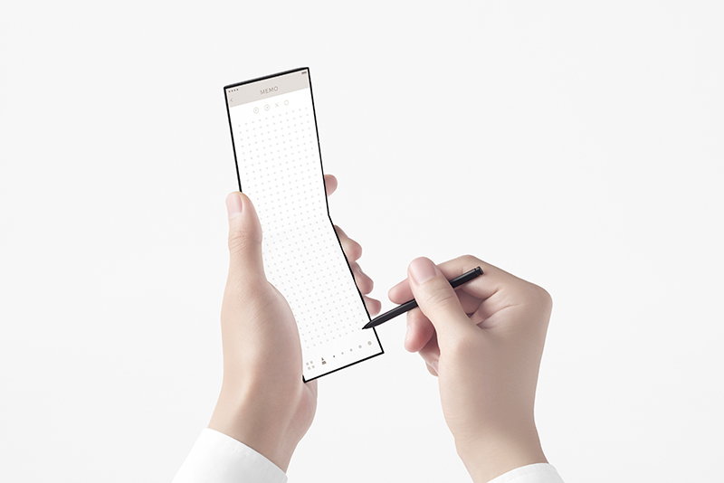 An accompanying stylus allows for accurate control all across the Slide-phone's touchscreen display.