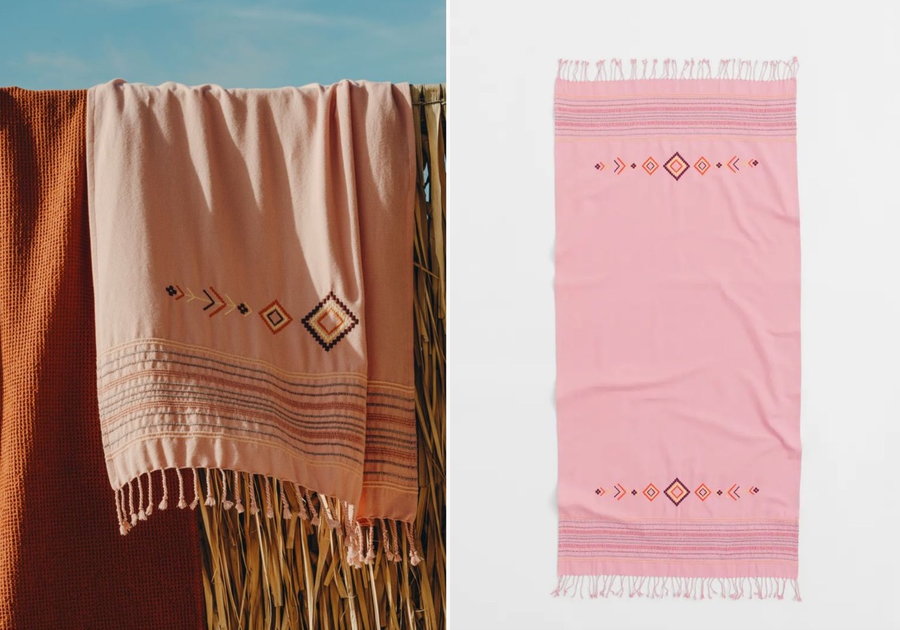 H&M's Embroidered Cotton Beach Towel