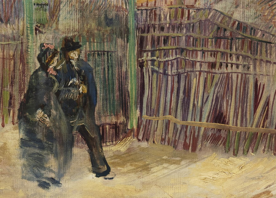 Close-up of the couple featured in Vincent van Gogh's 
