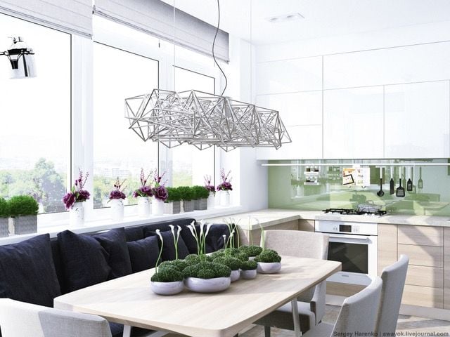 Unique lighting fixtures make for great focal points and conversation starters in almost any dining room.