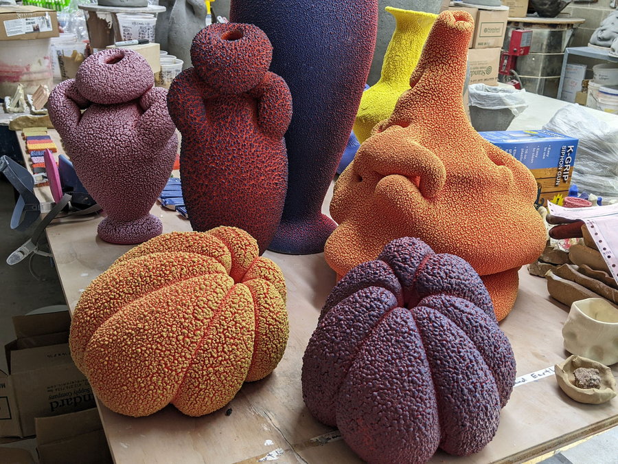 Fleshy ceramic sculptures by Maxwell Mustardo